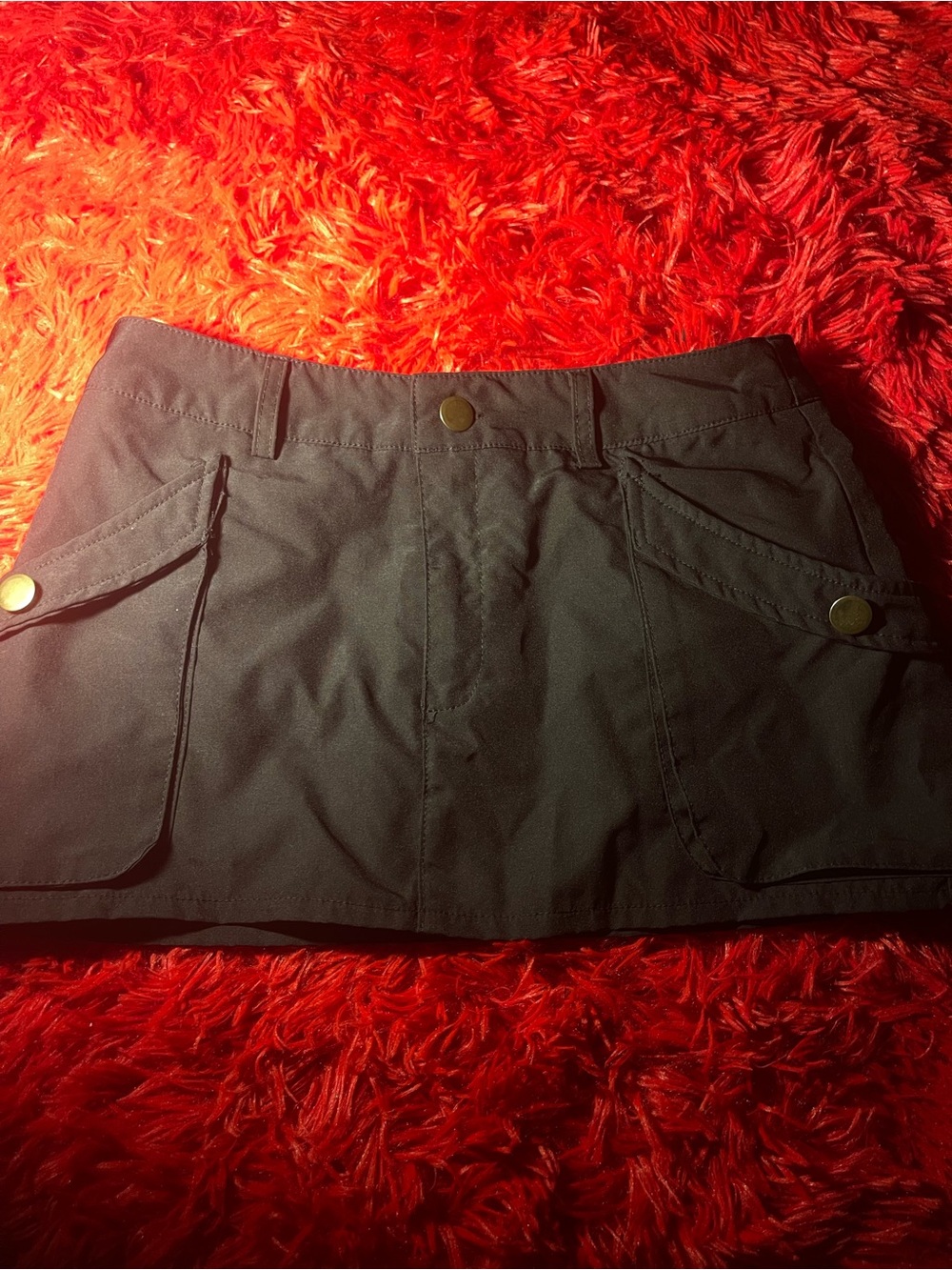 Casual Utility Mini Skirt in Dark Olive